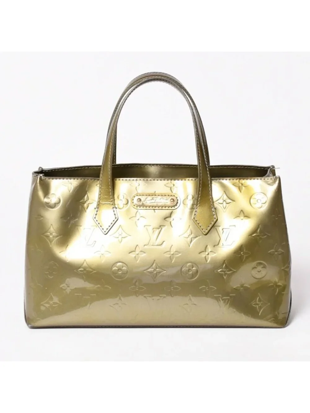 Louis Vuitton Wilshire PM Handbag Brown Patent Monogram Vernis